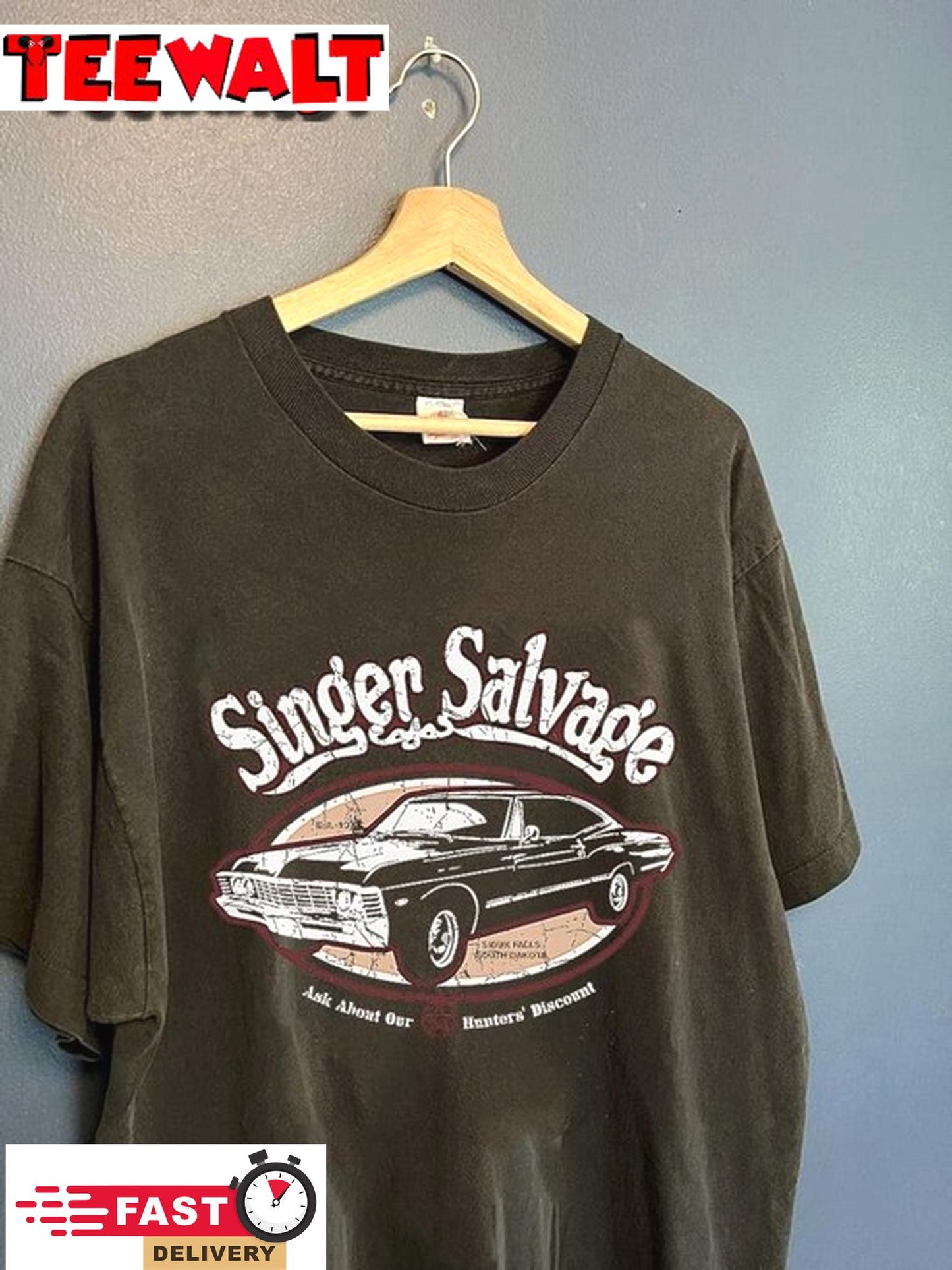 Vtg Supernatural Impala Singer Salvage SPN shirt, Supernatural TV Show Shirt