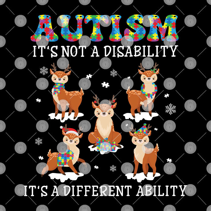 Christmas Autism Shirts Autism It's Not A Disability It's A Different Ability