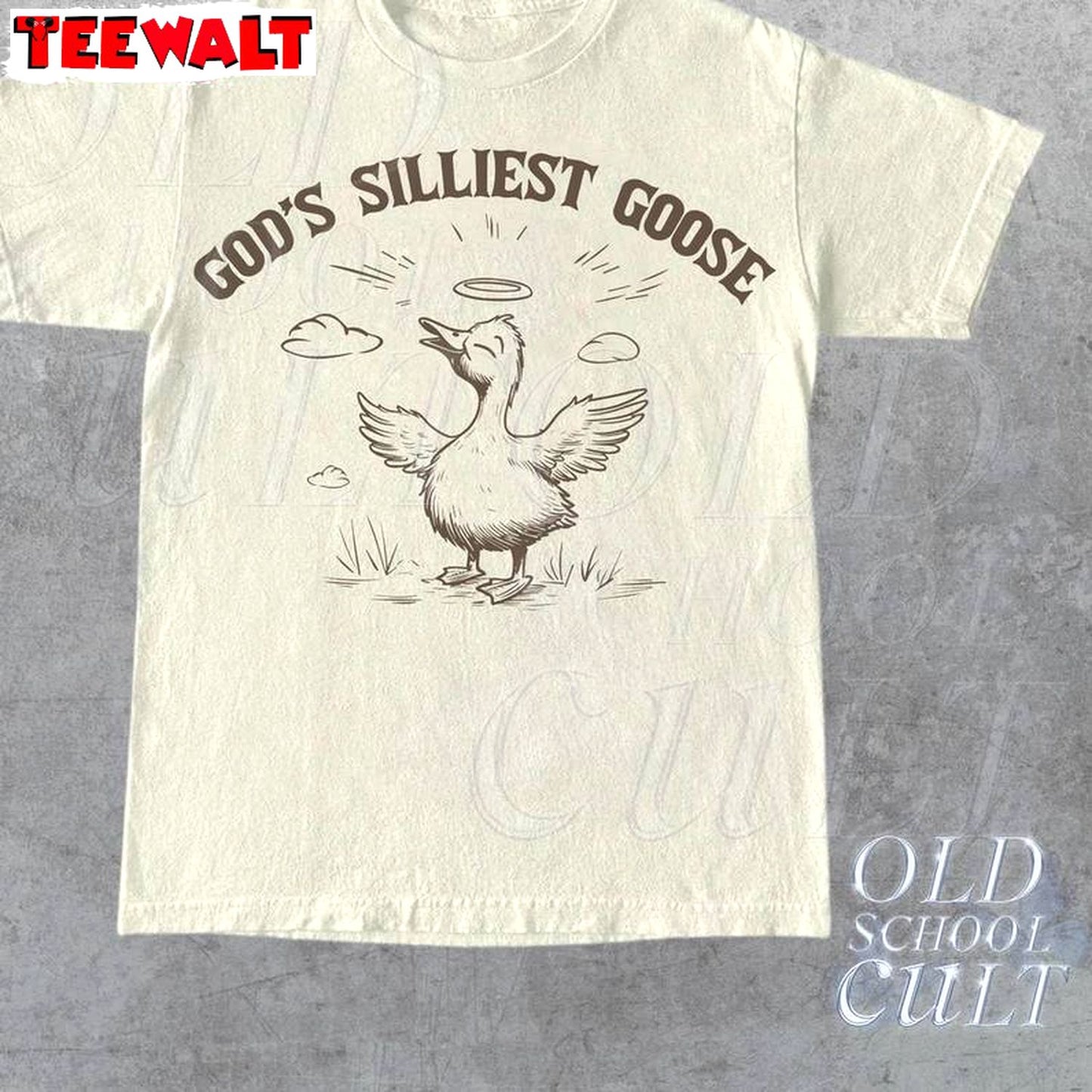 God's Silliest Goose Funny T-shirt, Goose Trendy Short Sleeve Crewneck