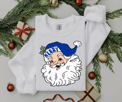 Santa'S Merry Christmas Go Big Blue Kentucky Wildcats Shirt