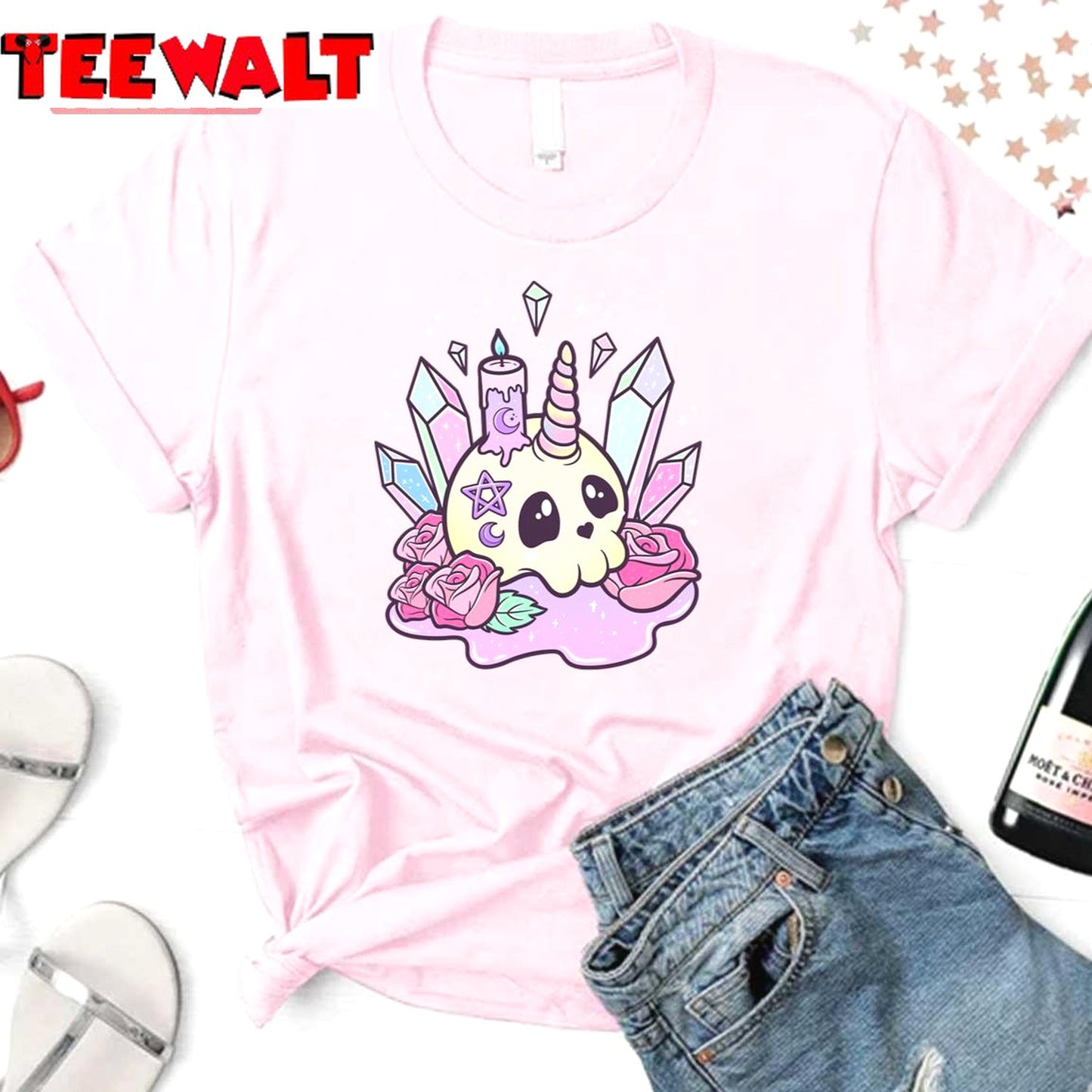 Occult Skull Kawaii Pastel Goth Cute Creepy Unisex Sweatshirt