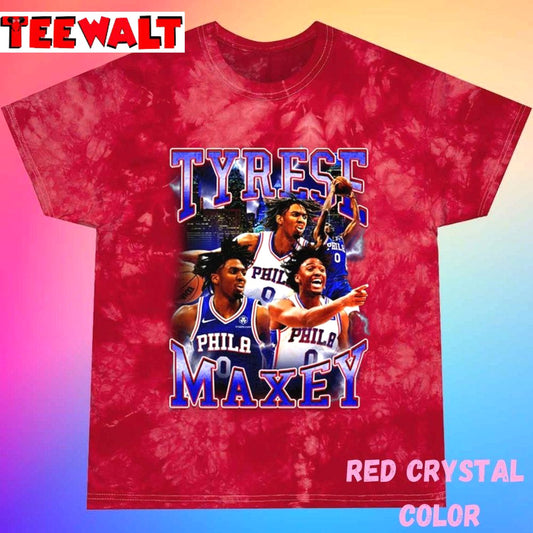 Tyrese Maxey Philadelphia 76ers 90s Style Vintage Bootleg Unisex Tie Dye Tee