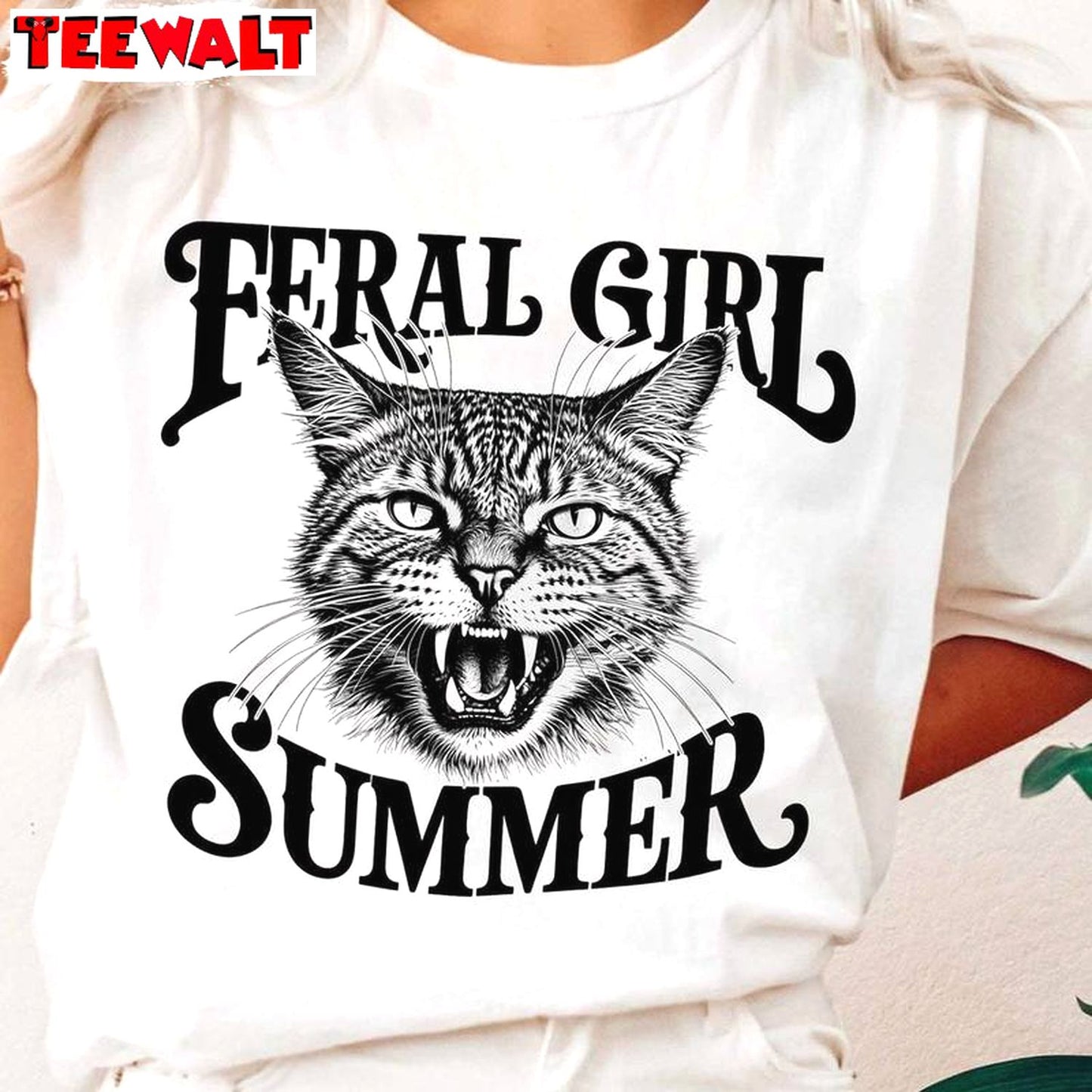 Feral Cat New Rare Sweatshirt , Comfort Feral Girl Summer Shirt Long Sleeve