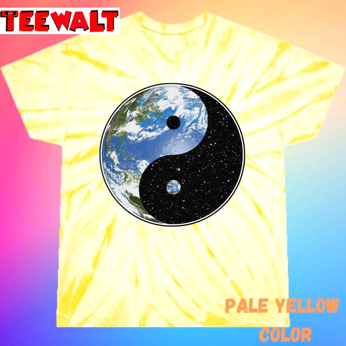 Earth And Space Yin Yang Symbol Unisex Tie Dye Tee