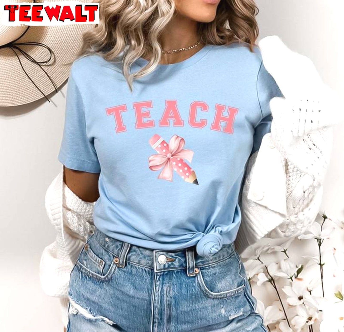 Cool Design Coquette Teacher Shirt, Funny Teacher Unisex T Shirt Long Sleeve