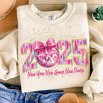 Retro Glitter Disco Ball Happy New Year Shirt