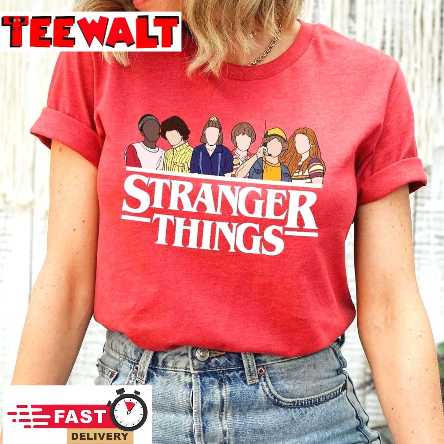 Stranger Things Characters Inspired Crewneck T Shirt