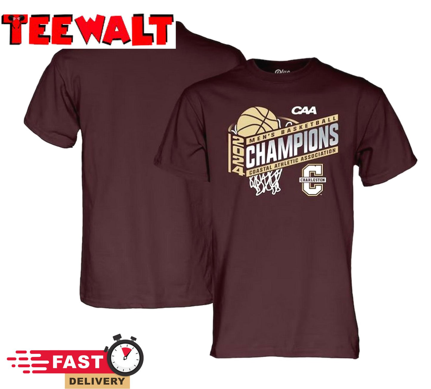 Charleston Cougars 2024 CAA Men's Basketball Champions T-Shirt