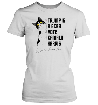 Cat Trump Is A Scab Vote Harris Shawn Fain T-Shirt