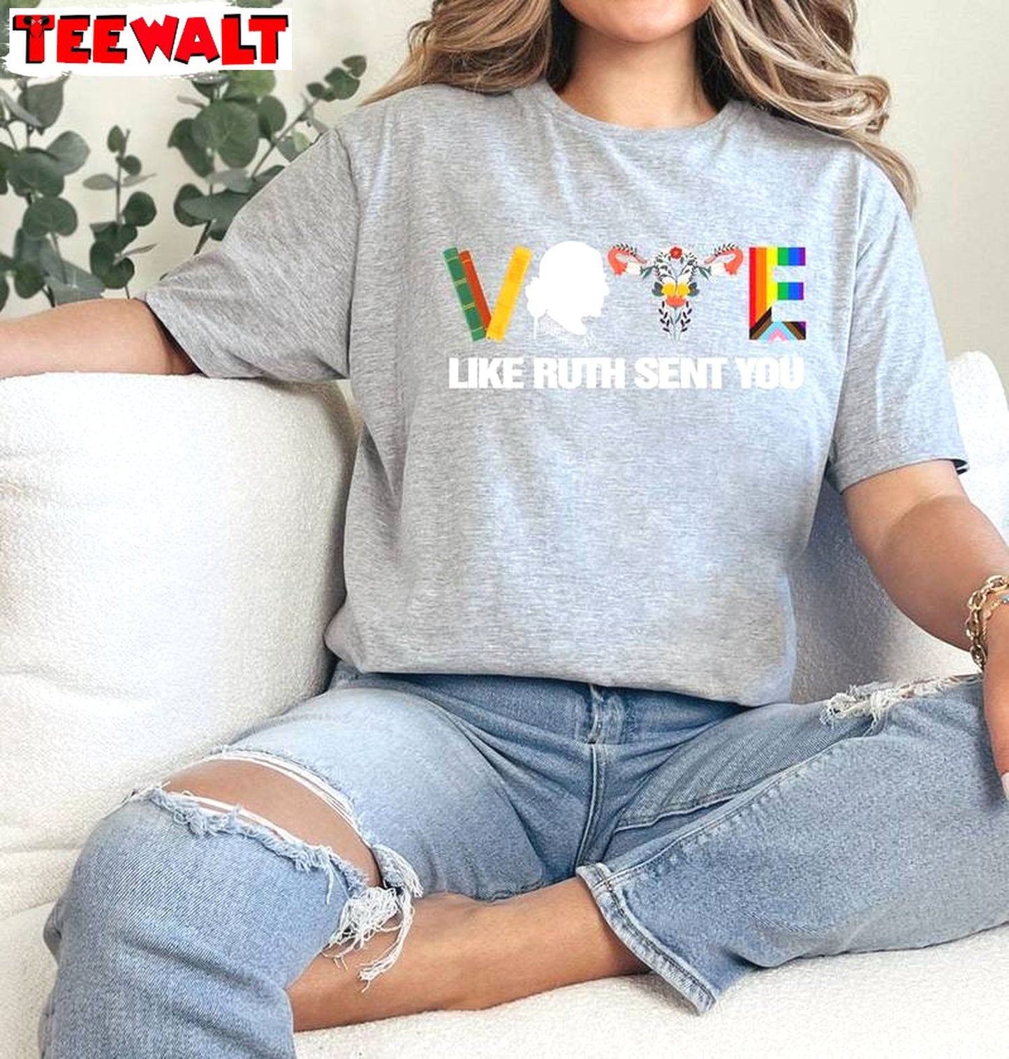 Vote Like Ruth Sent You Groovy Shirt, Election 2024 Abortion Rights Crewneck Long Sleeve