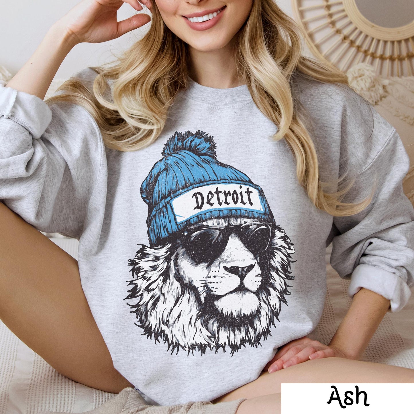 Detroit Football Crewneck Sweatshirt Vintage Sports Apparel