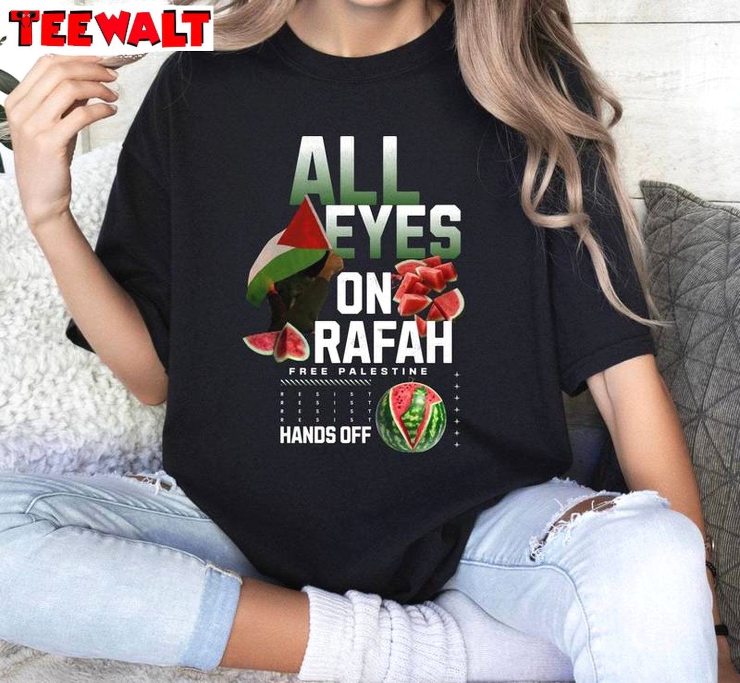 We Stand With Palestine Sweatshirt , Cool Design All Eyes On Rafah Shirt Hoodie