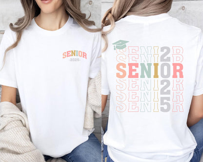 Senior 2025 Retro Shirt For Graduation Gift Seniors