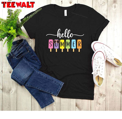 New Rare Hello Summer Shirt, Cool Design Last Day Of School Crewneck Sweater