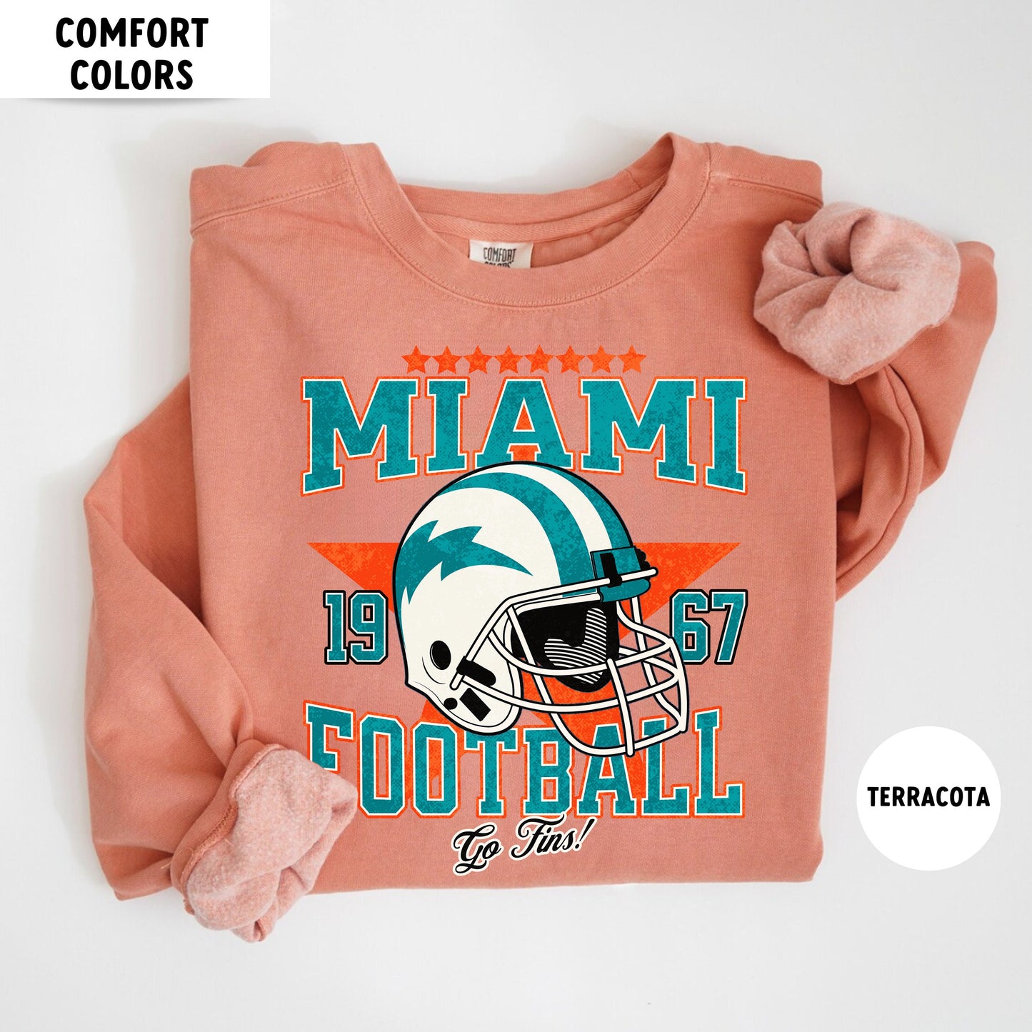 Miami Football Sweatshirt, Vintage Miami Crewneck, Retro Dolphin Shirt