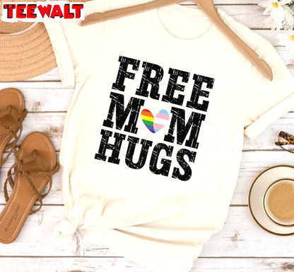 Free Mom Hugs Cool Design Shirt, Must Have Pride Group Crewneck Long Sleeve