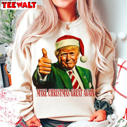 Trump I Ll Be Home For Christmas Sweatshirt, Humorous Christmas T Shirt 09