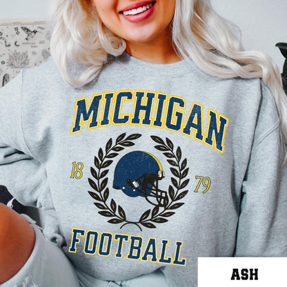 Michigan Football Sweatshirt - Comfort Colors Varsity College Game Day Shirt