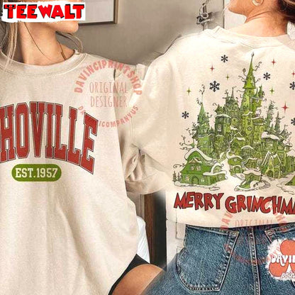 Merry Grinchmas Sweatshirt, Xmas Holiday Shirt, For Family