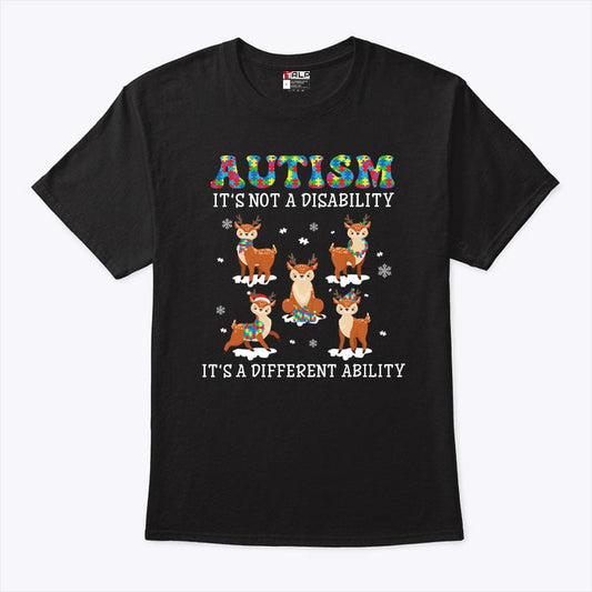 Christmas Autism Shirts Autism It's Not A Disability It's A Different Ability