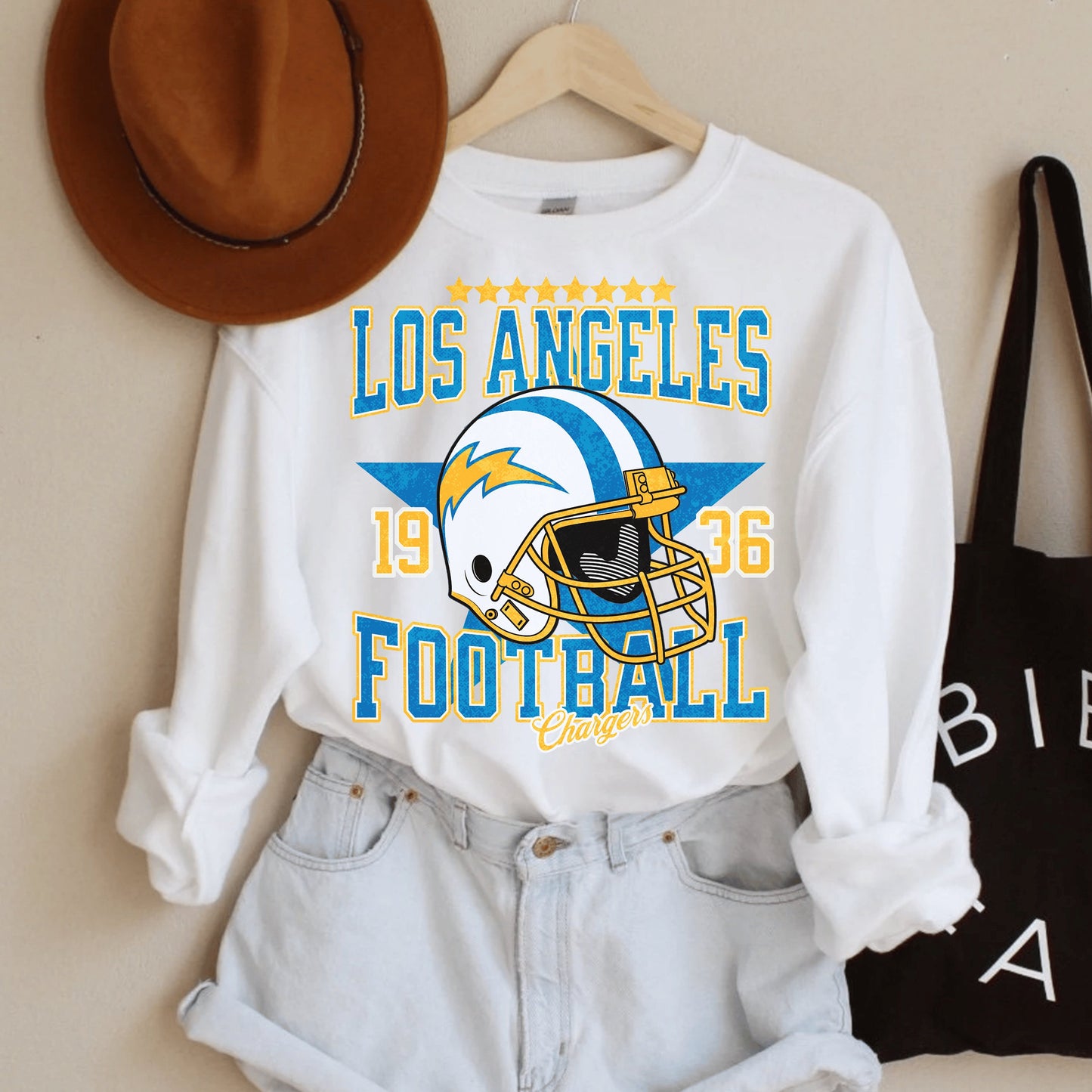 Vintage Los Angeles Chargers Football Sweatshirt, Casual Athletic Shirt