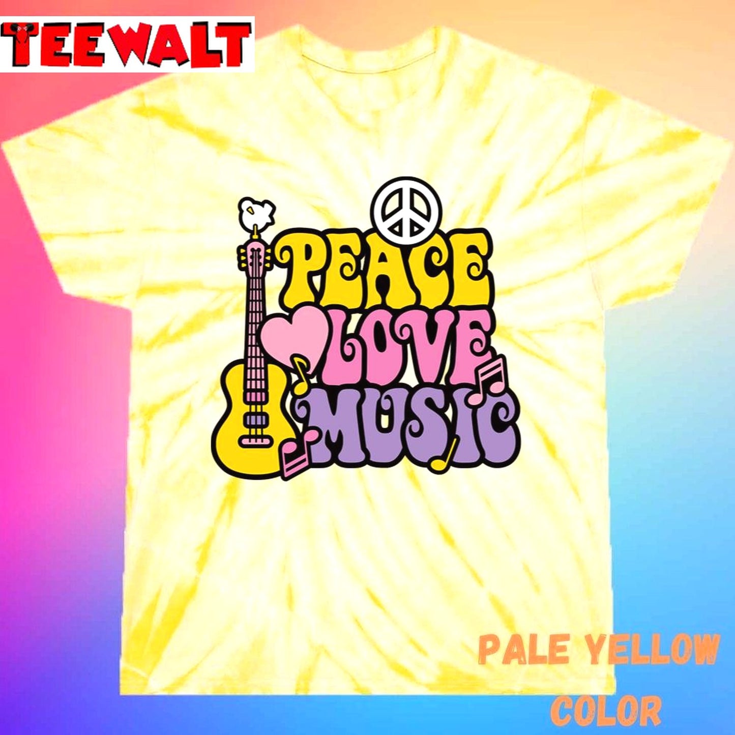 Peace Love Music Unisex Tie Dye Tee