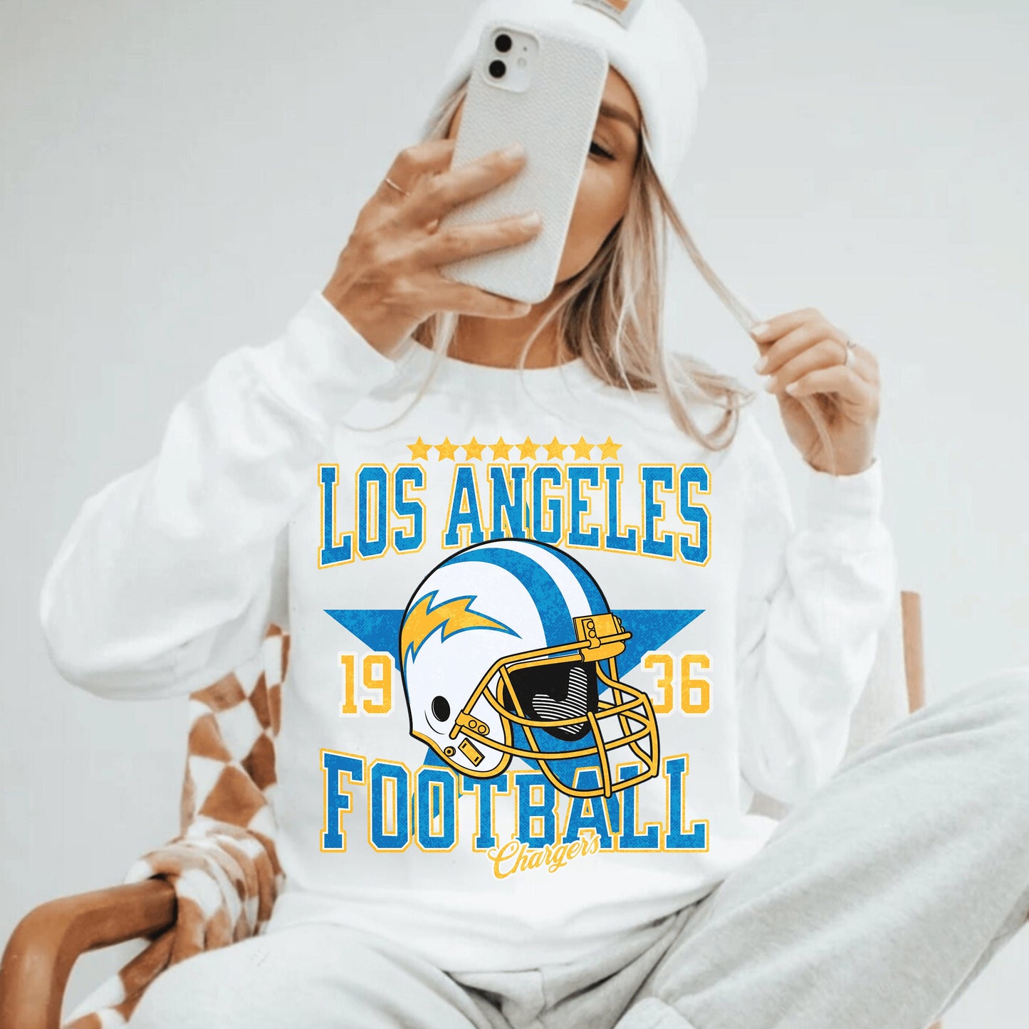 Vintage Los Angeles Chargers Football Sweatshirt, Casual Athletic Shirt