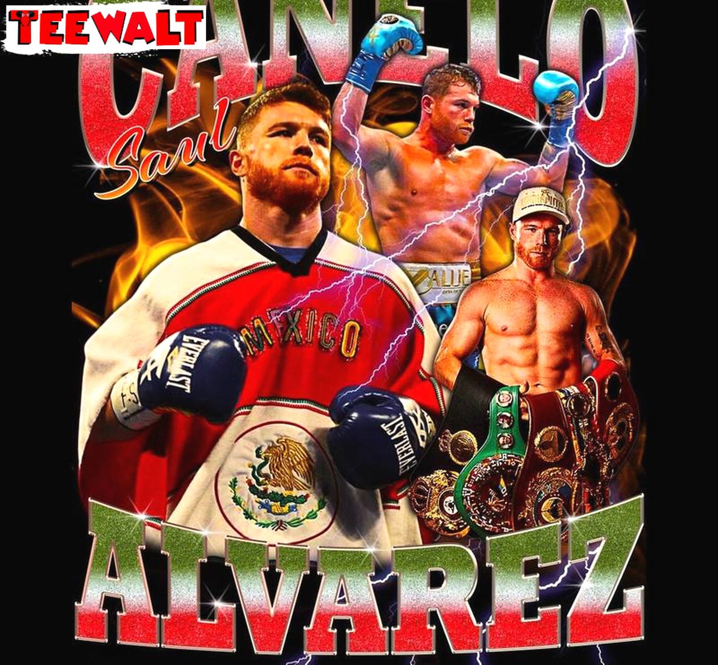 Boxing Canelo Alvarez Shirt, Mexico Printing Crewneck Sweatshirt T-shirt