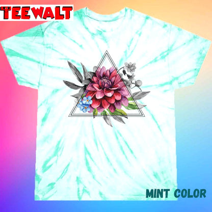 Geometric Dahlia Unisex Tie Dye Tee