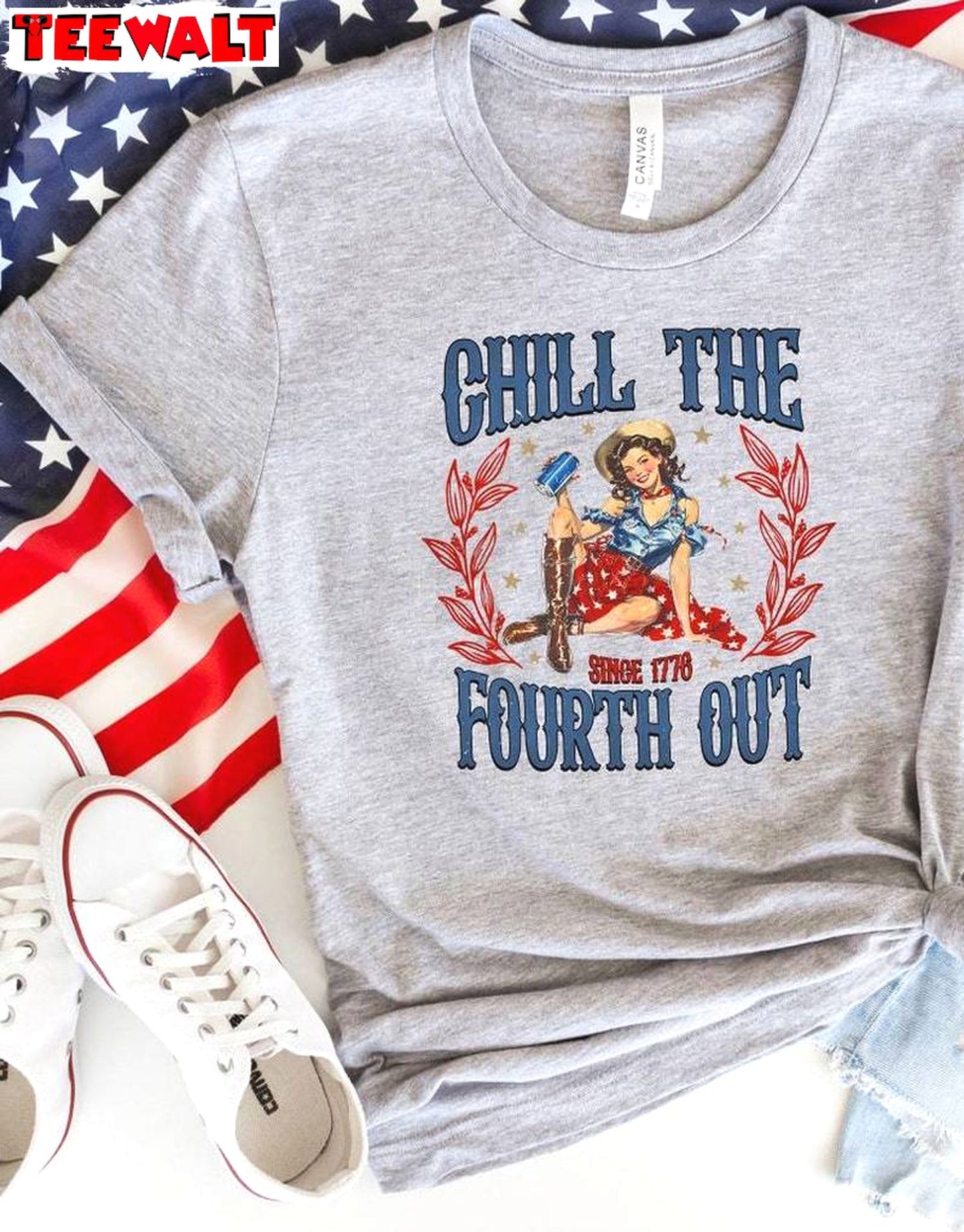 American Independence Day Sweatshirt , Trendy Chill The 4th Out Shirt Crewneck