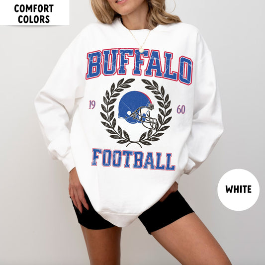 Vintage Buffalo Football Sweatshirt - Cozy Crewneck For Sports Fans