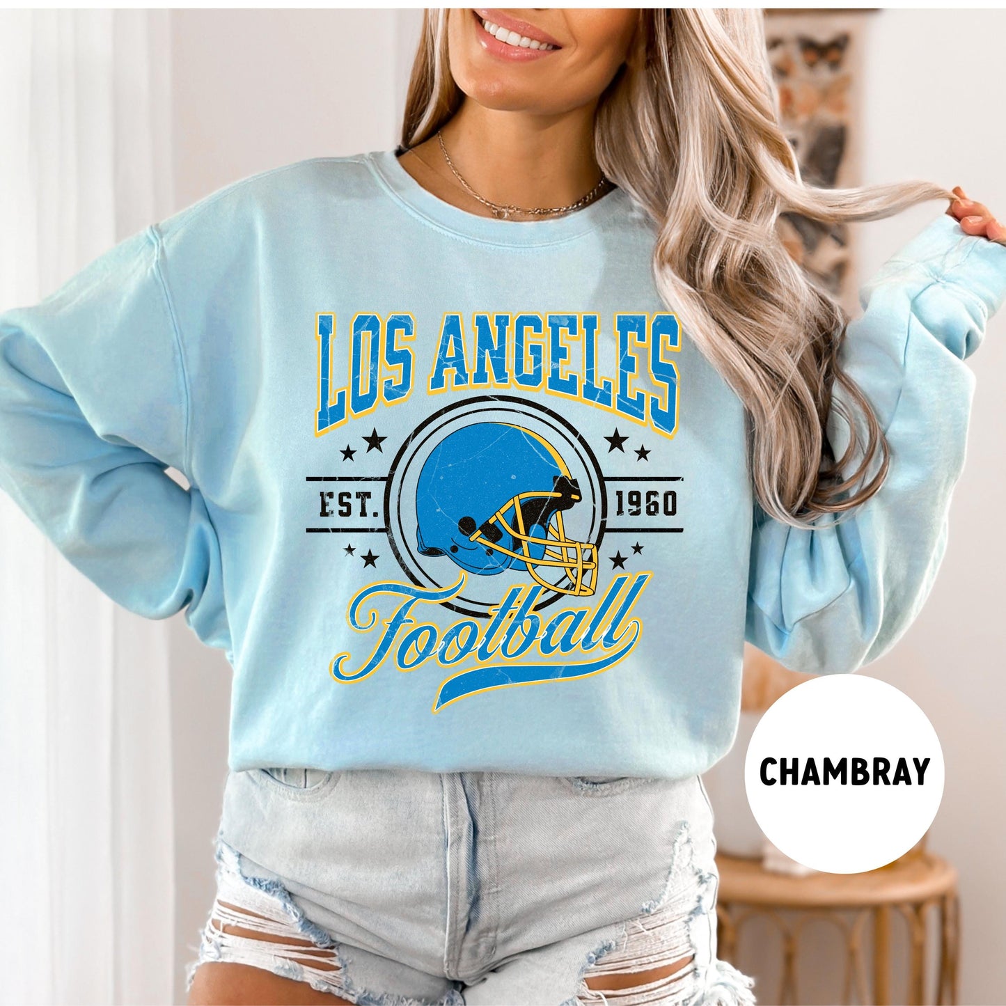 Comfort Colors La Charger Football Sweatshirt - Los Angeles Football Shirt