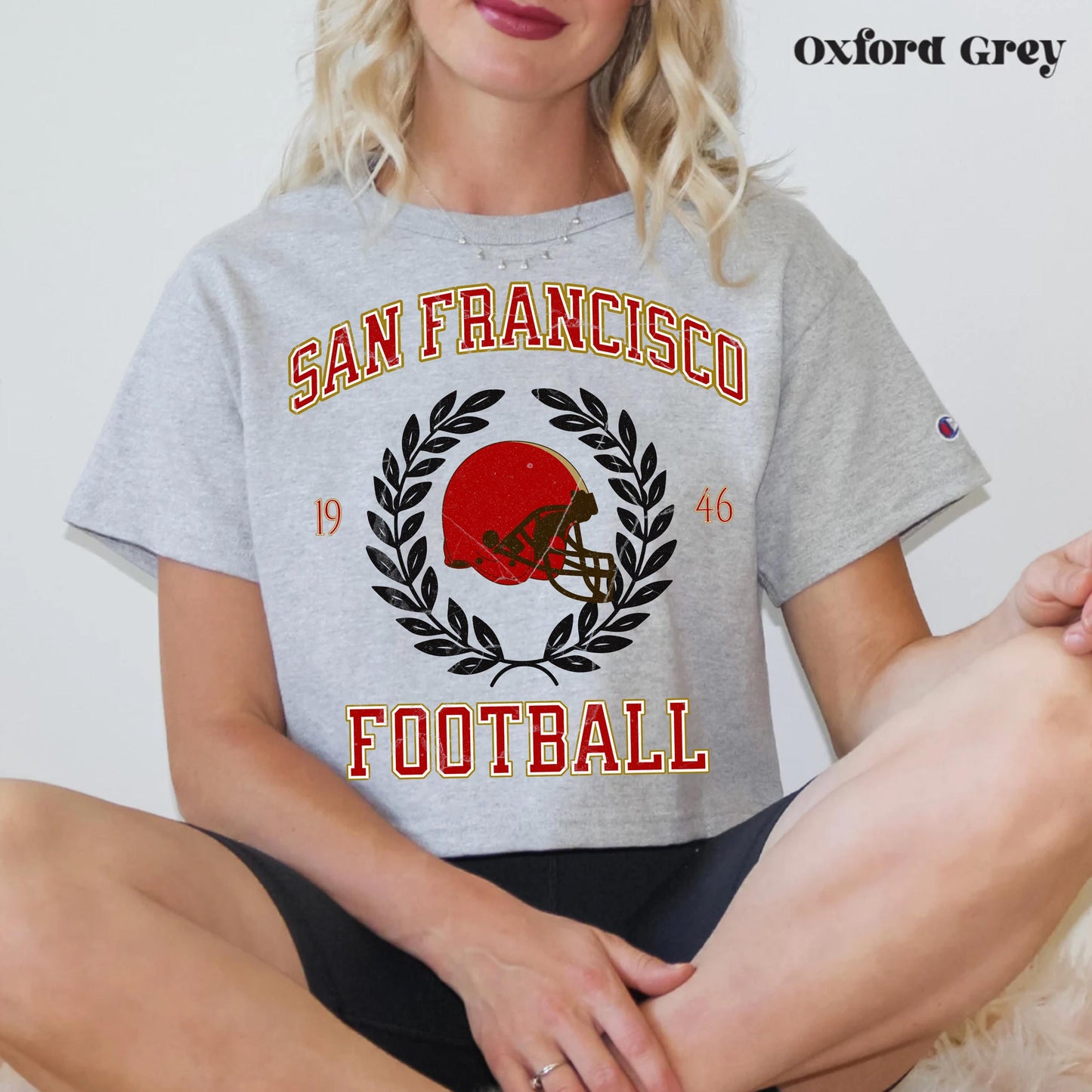 San Francisco Football Retro Crop Top - Vintage Game Day Shirt