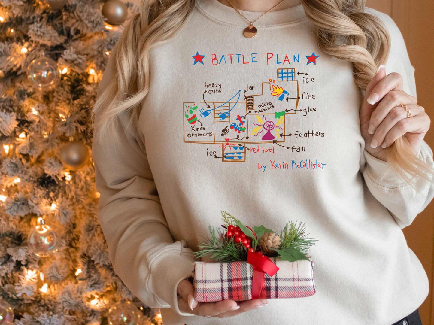 Battle Plan Christmas Tee For Kids, Kevin Home Alone Graphic