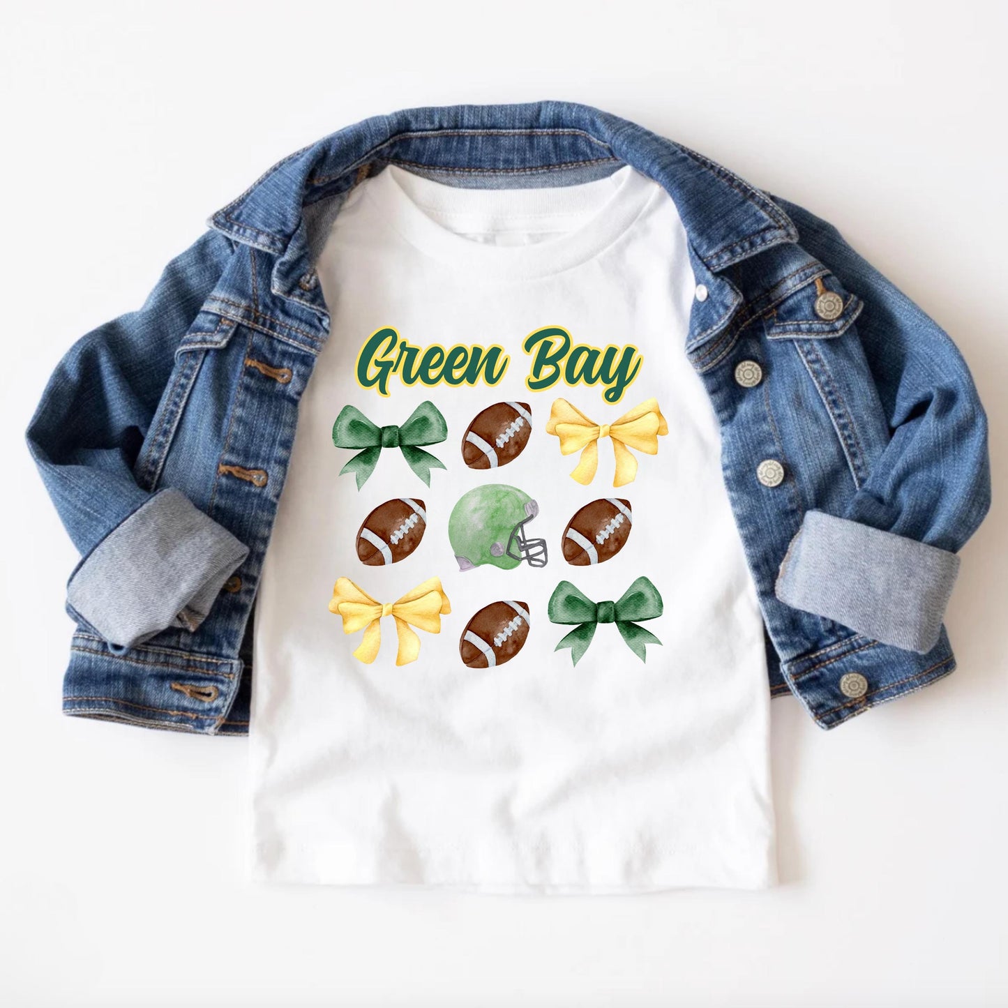 Youth Green Bay Football Shirt - Retro Vintage Game Day Apparel