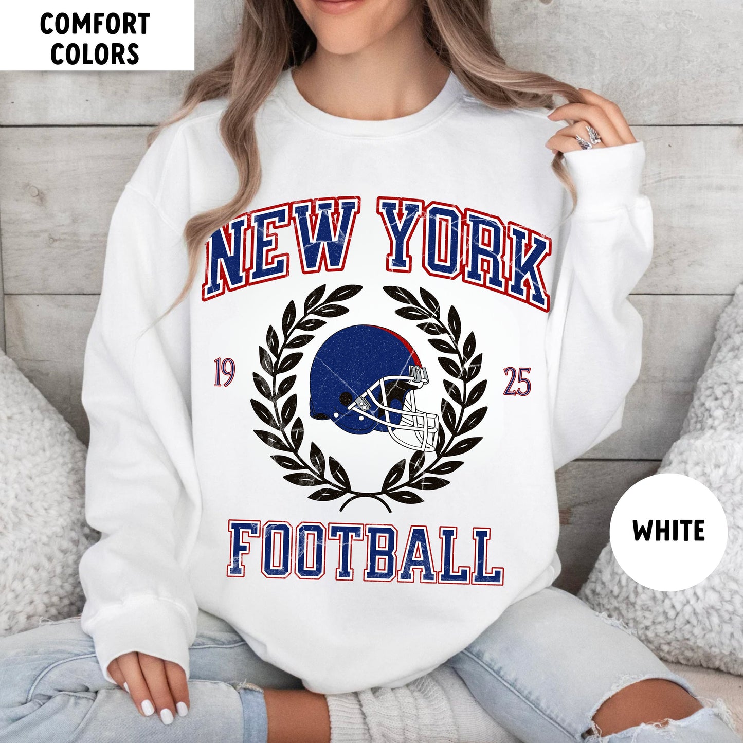 Giant Sweatshirt New York Football Crewneck Vintage Ny Fan Gift