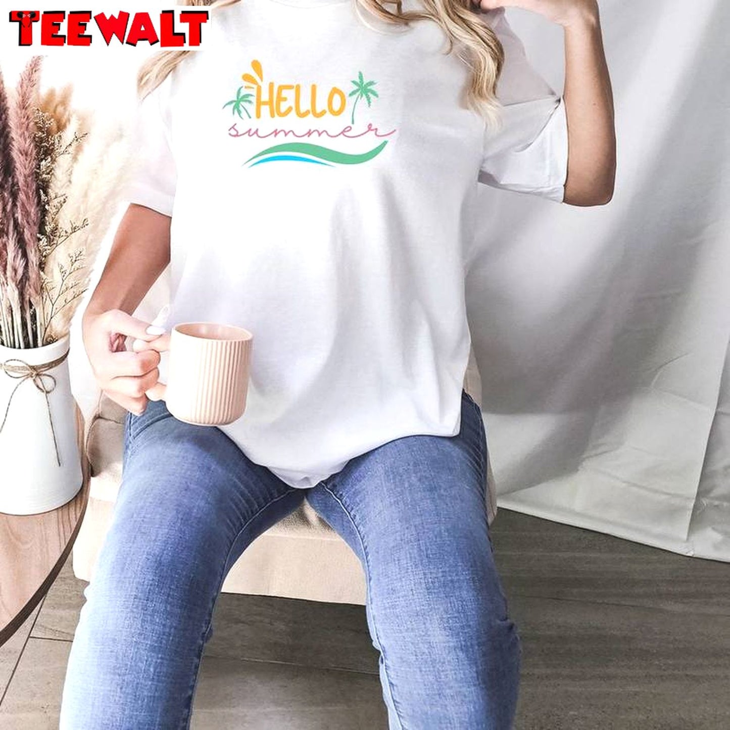 New Rare Hello Summer Shirt, Cool Design Beach Unisex Hoodie Short Sleeve