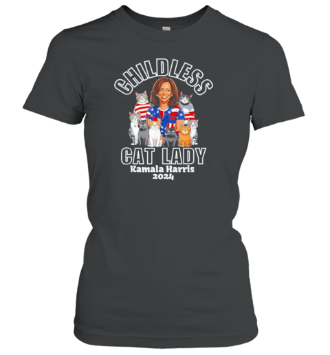 Cats Election 2024 Childless Cat Lady For Kamala Harris T-Shirt