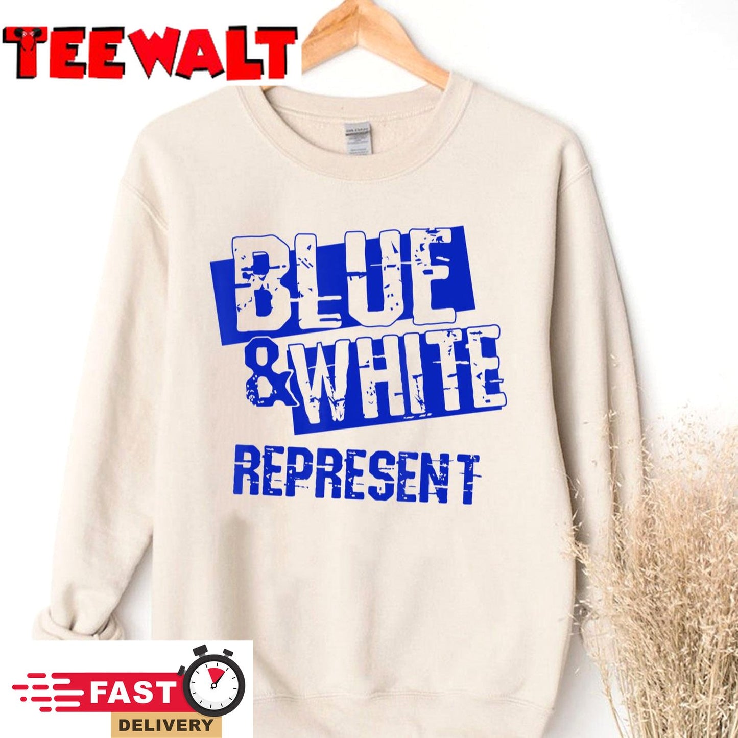 Football Game Day Blue and White High School Team Colors T-Shirt