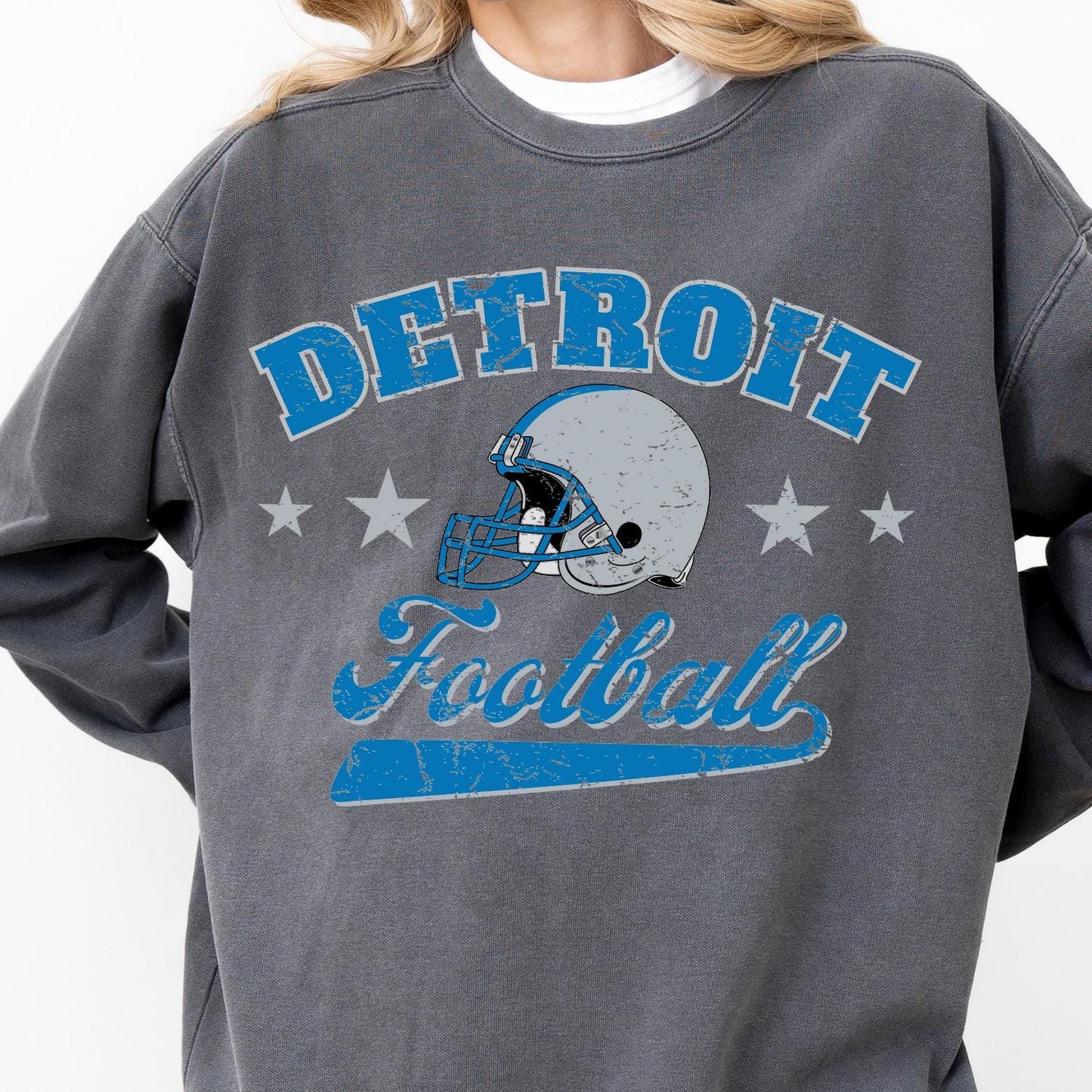 Detroit Football Vintage Design Sweatshirt - Retro Lions