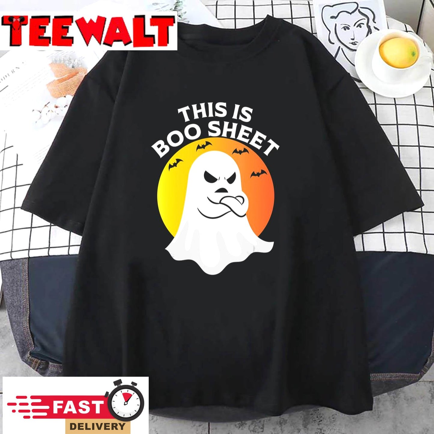 This Is Boo Sheet Ghost Retro Halloween Costume T-Shirt