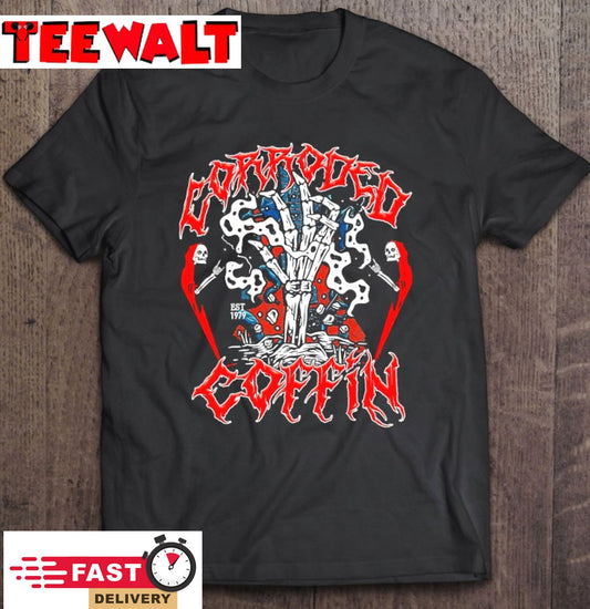 Stranger Things Corroded Coffin Skeleton Hand T Shirt