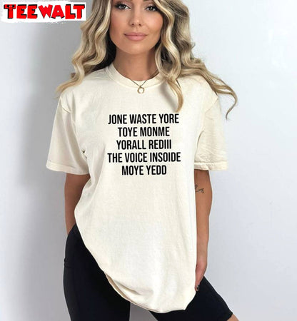 Cool Design Don't Waste Your Time On Me Shirt, Funny Lyrics Short Sleeve Crewneck