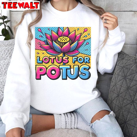 Kamala Harris Lotus For Pocus Shirt, Election 2024 Long Sleeve Hoodie