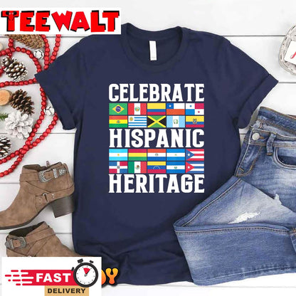 Hispanic Heritage Month Latino Flag all Countries T-Shirt 42860