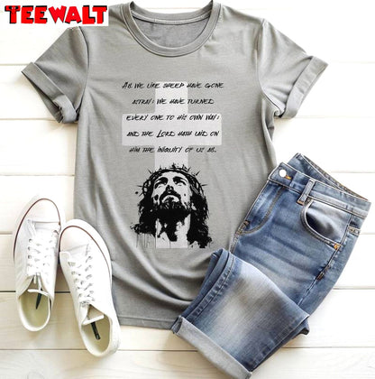 Jesus Christ Cross Cool Design Shirt , Trendy Isaiah 53 Long Sleeve Tee Tops