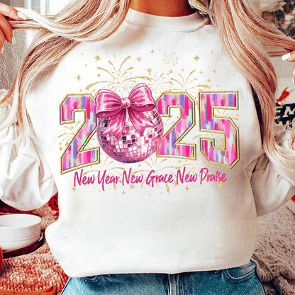 Retro Glitter Disco Ball Happy New Year Shirt