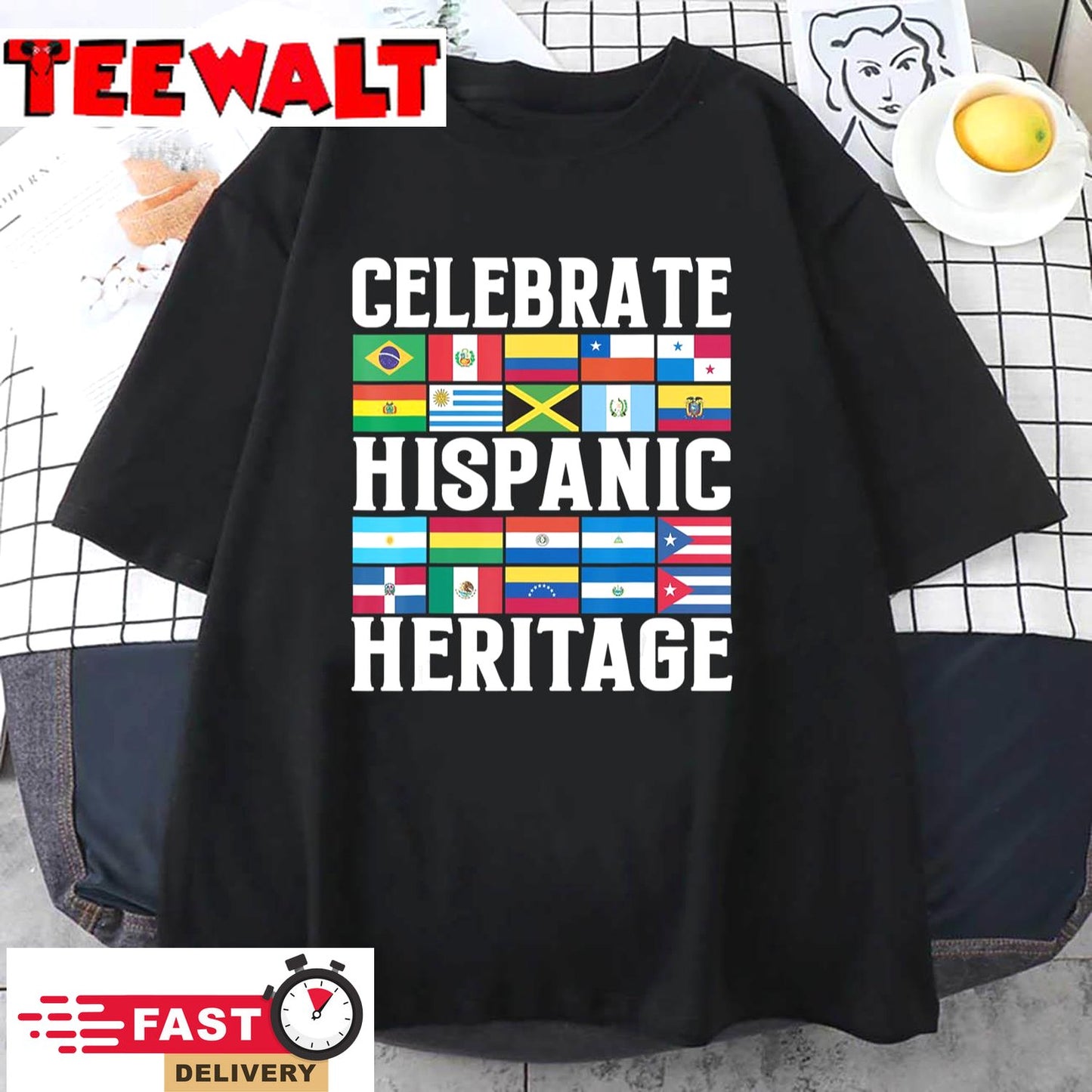 Hispanic Heritage Month Latino Flag all Countries T-Shirt