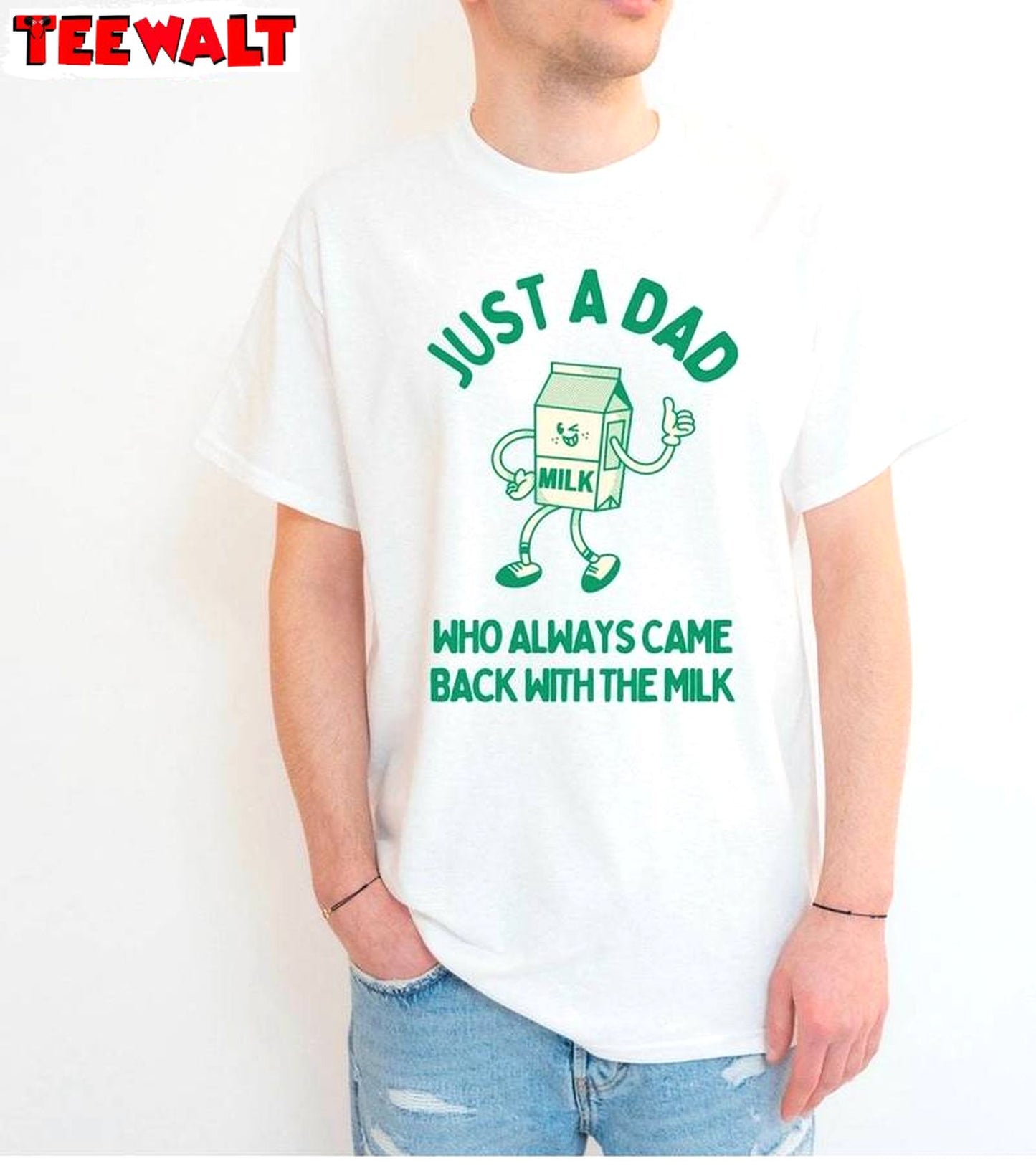 Funny Meme Sweatshirt, Just A Dad Who Always Came Back With The Milk Inspired Shirt Sweater