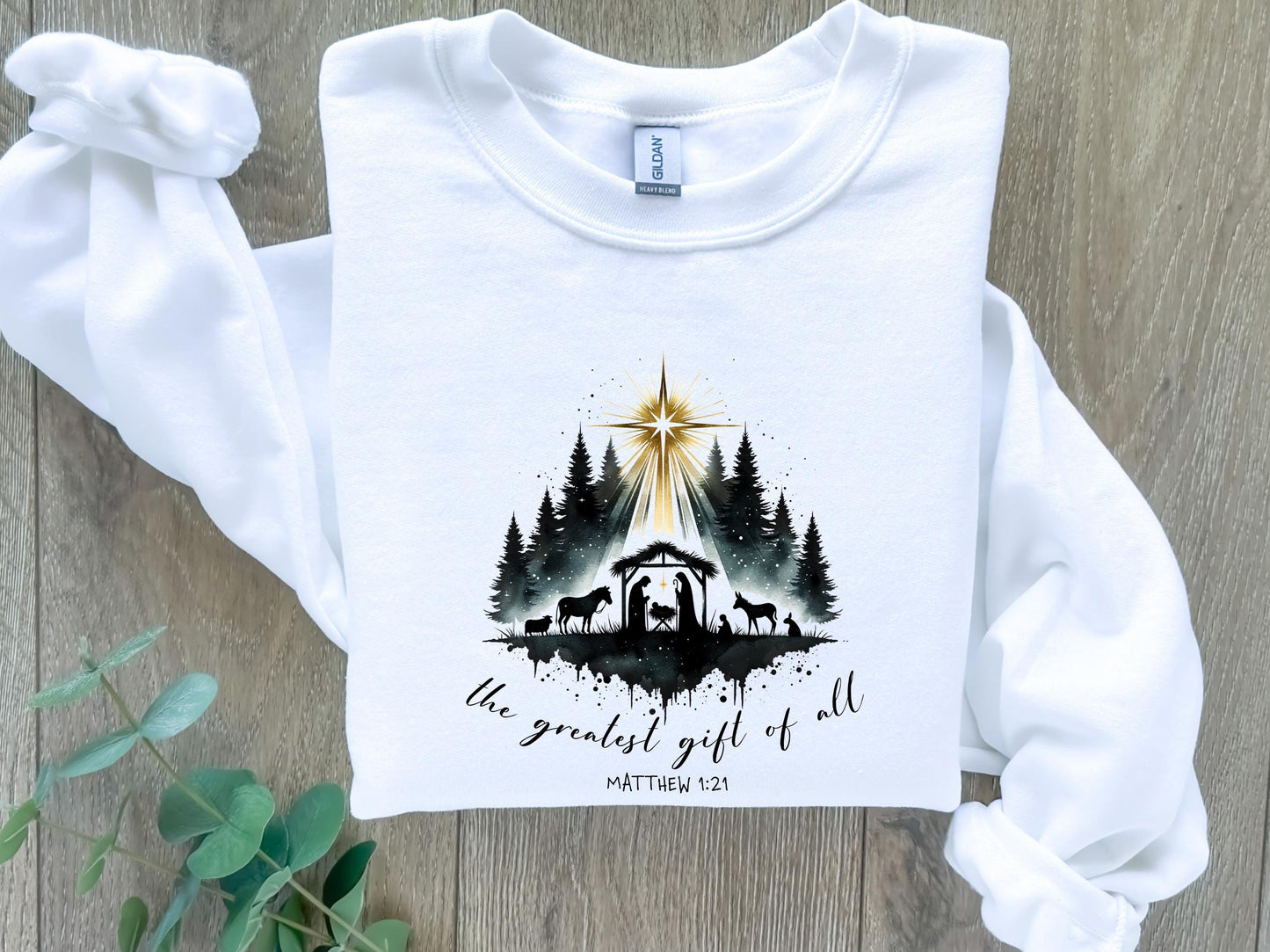 Greatest Gift Of All Nativity Christian Christmas Sweatshirt